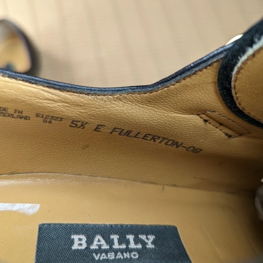 BALLY of Switzerland Vasano Fullerton Mens Single Monk Strap Wingtip Black leath